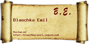 Blaschka Emil névjegykártya